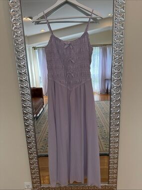 American Eagle Outfitters Lavender Smocked Midi Dress